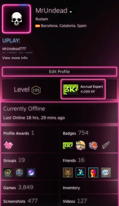 Steam profile preview for MrUndead